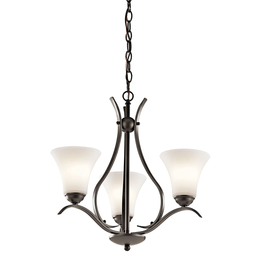 Product image for Kichler 43503OZL18 Keiran™ 3 Light Chandelier with LED Bulbs Olde Bronze®