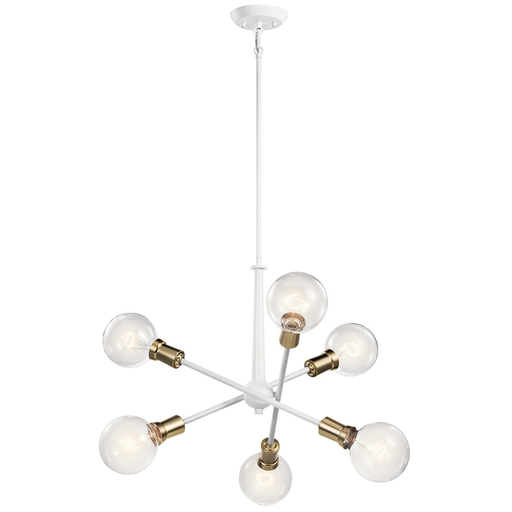 Product image for Kichler 43095WH Armstrong 6 Light Chandelier White