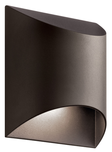 Product image for Kichler 49278AZTLED Wesley 1 Light LED Wall Light Textured Architectural Bronze