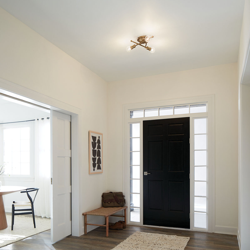 Product image for Kichler 43196NBR Armstrong 3 Light Flush Mount Natural Brass