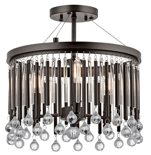 Product image for Kichler 43726ESP Piper 3 Light Semi Flush Espresso
