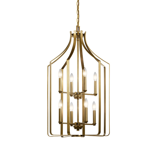 Product image for Kichler 42498NBR Morrigan 19" 8 Light Foyer Chandelier Natural Bras