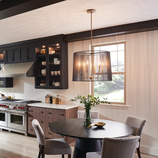 Product image for Kichler 44167BK Linara 6 Light Chandelier Black