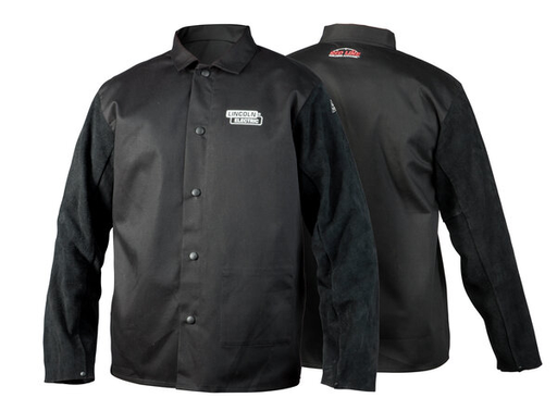 Traditional Split Leather-Sleeved Welding Jacket - Large