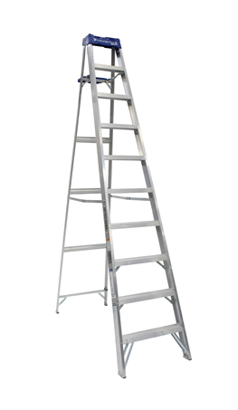 Product image for L-VIL AS2110 10FT AL STEPLADDER TYPE I 250LB ALUMINUM STEPLADDER 250lbs