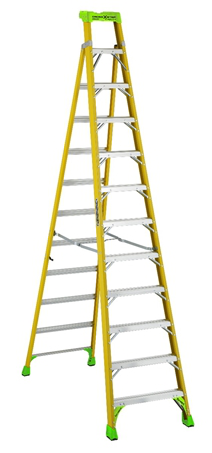 Product image for L-VIL FXS1412HD CROSS-STEP FG TYPE IAA 375LB RATED STEP/SHELF LADDER 12FT FIBERGLASS
