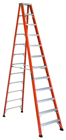 Product image for L-VIL FS1312HD 12FT FG STEPLADDER TYPE IAA 375LB W/METAL TOP FIBERGLASS STEPLADDER