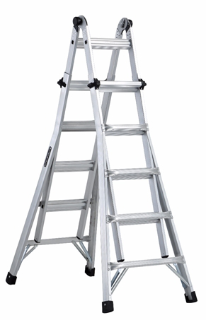 Product image for L-VIL L-2098-22 AL TYPE IA 300LB RATED MULTIPURPOSE 7FT -22FT ALUMINUM MULTIPURPOSE LADDER