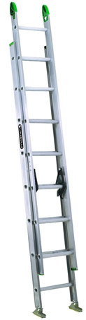 Product image for 16 ft Louisville AE4216PG Aluminum Extension Ladder, Type II, 225 lb Load Capacity