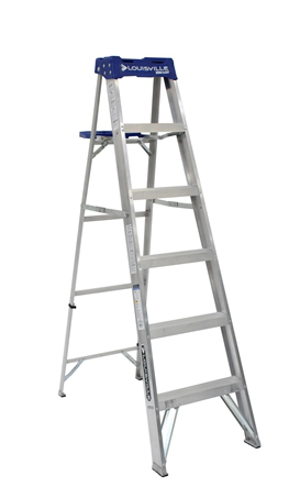Product image for L-VIL AS2106 6FT AL STEPLADDER TYPE I 250LB ALUMINUM STEPLADDER