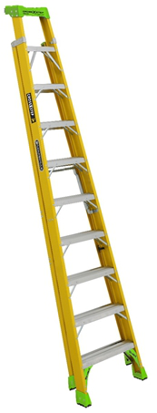 Product image for L-VIL FXS1410HD CROSS-STEP FG TYPE IAA 375LB RATED STEP/SHELF LADDER 10FT FIBERGLASS STEP/SHELF LADDER STEP/SHELF LADDER 10FT