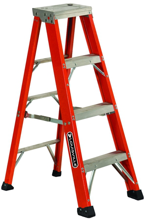 Product image for L-VIL FS1304HD 4FT FG STEPLADDER TYPE IAA 375LB W/METAL TOP FIBERGLASS STEPLADDER