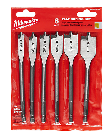 Milwaukee Tool 49-22-0071 6-Piece Flat Boring Bit Kit Milwaukee Tool 49-22-0071 6-Piece Flat Boring Bit Kit