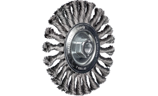 6" PSF Standard Twist Knot Wheel .020 CS Wire, 5/8-11 Thread