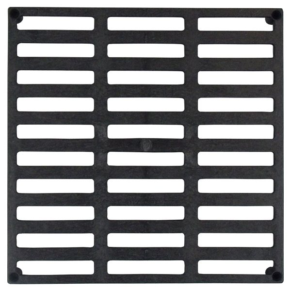 Square Catch Basins - 9" Drain Box With Grate And 2 Seals - Black