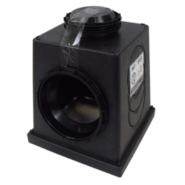 Square Catch Basins - 9" Drain Box With Grate And 2 Seals - Black