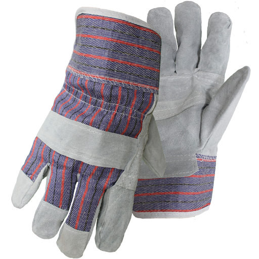 Economy Grade Split Cowhide Leather Palm Glove with Jointed Palm - Pasted Safety Cuff