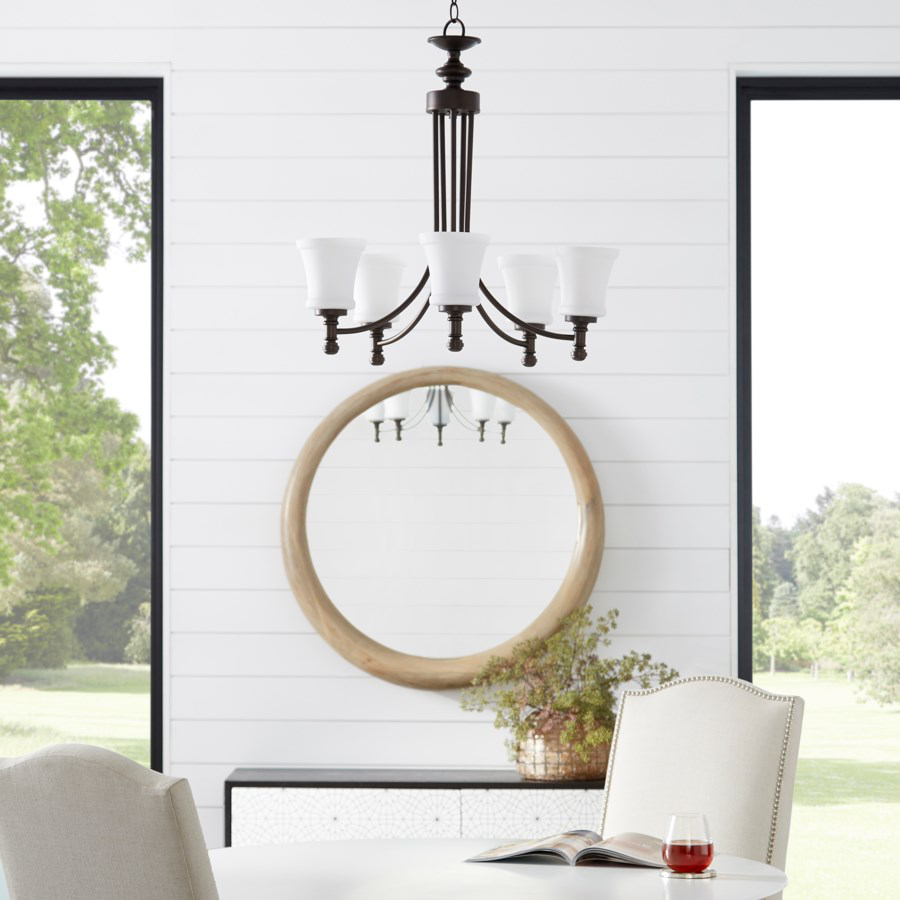 Rossington 5 Light Oiled Bronze Transitional Chandelier