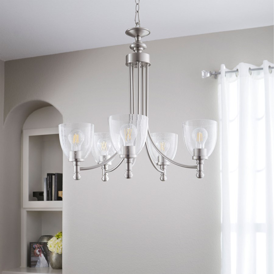 Rossington 5 Light Satin Nickel Traditional Chandelier