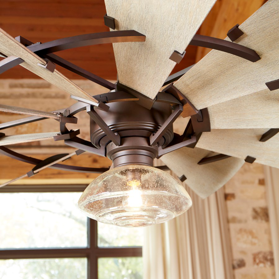 Windmill 52-in 10 Blade Oiled Bronze Modern Farmhouse Ceiling Fan