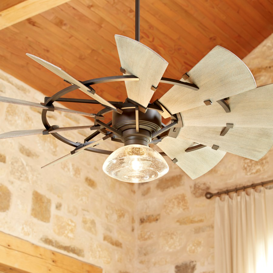 Windmill 52-in 10 Blade Oiled Bronze Modern Farmhouse Ceiling Fan