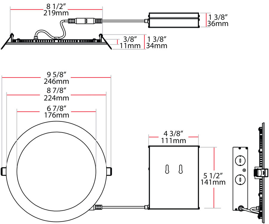 RAB WFR8R24935UNVWS DL WF 8 RND 24W Cooper Electric