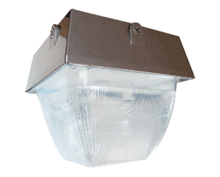 Product image for RAB VAN5HH100QT 100 W 120/208/240/277 Volt 12-1/4 x 11-3/8 Inch Bronze Die-Cast Aluminum HID Ceiling Mount Light Fixture