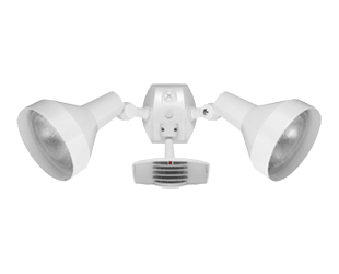 Product image for RAB STL110HW 120 Volt 1000 W 110 Degrees 5-5/8 x 7 Inch 2-Floodlight White LED Sensor Kit