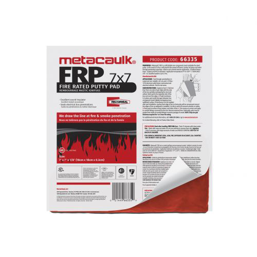 Rectorseal 66335 Metacaulk® Fire-Rated Putty Pad, 7" x 7" x 1/8" Product image for Rectorseal 66335 Metacaulk® Fire-Rated Putty Pad, 7" x 7" x 1/8"