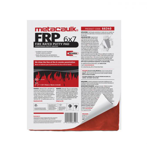 Product image for Rectorseal 66340 Metacaulk® Fire-Rated Putty Pad, 6" x 7" x 1/8"