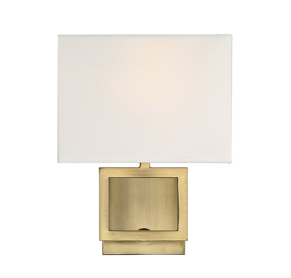 Product image for SAVOY M90009NB MERIDIAN NATURAL BRASS WALL SCONCE