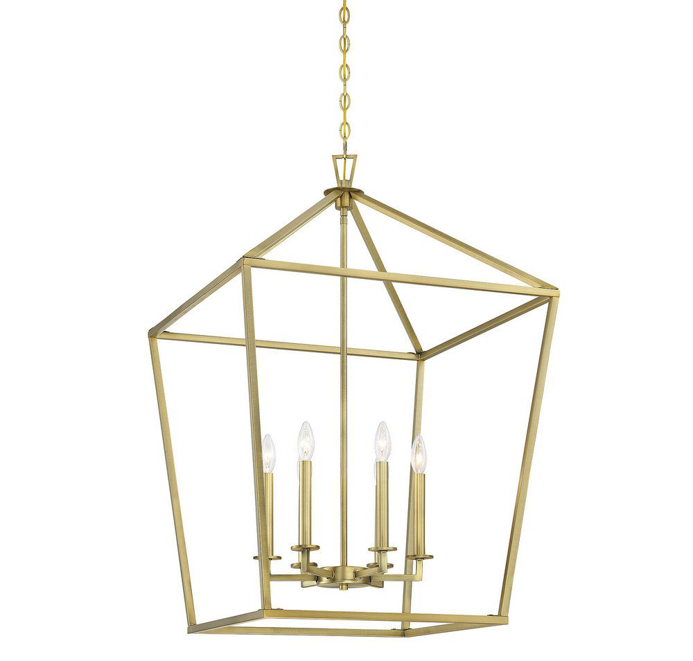 Townsend 6 Light Foyer, Warm Brass