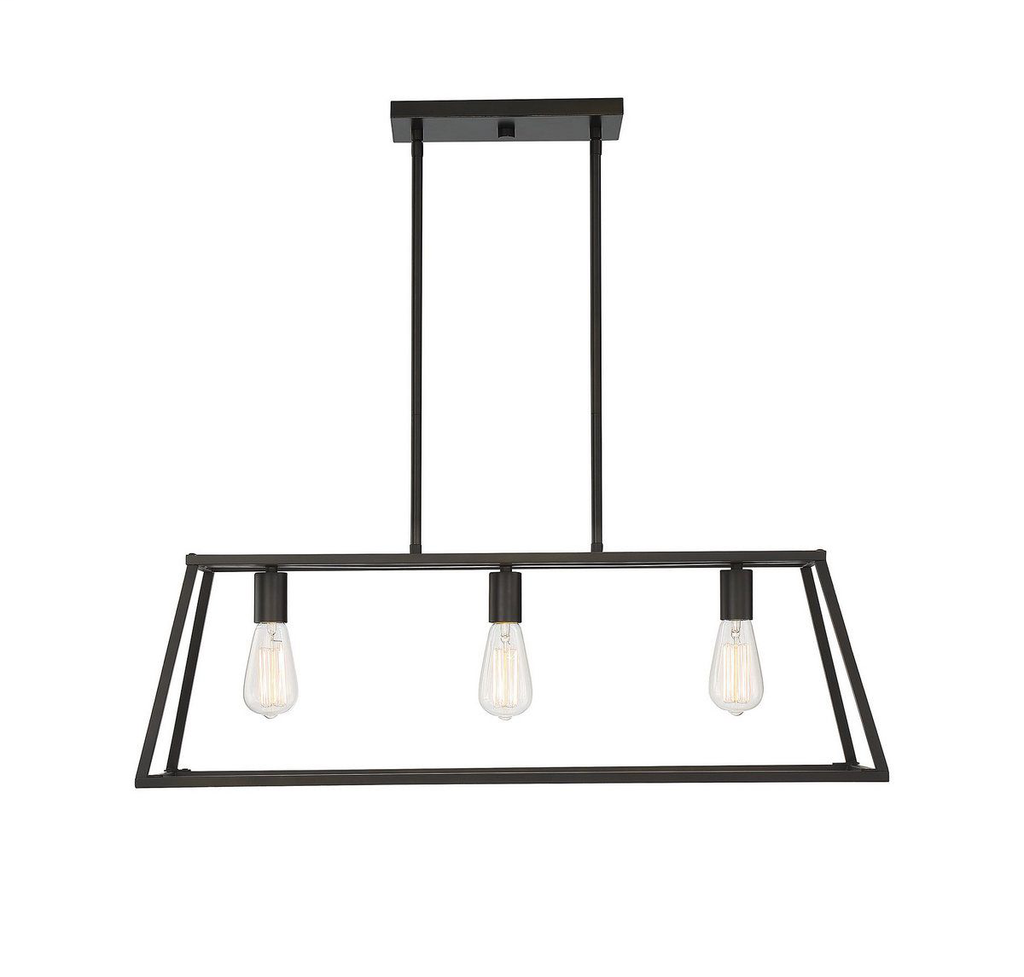 Product image for SAVOY 1-326-3-44 3 LT LINEAR CHANDELIER IN CLASSIC BRONZE