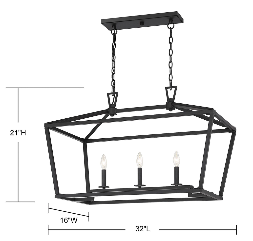 Townsend 3 Light Trestle, Matte Black