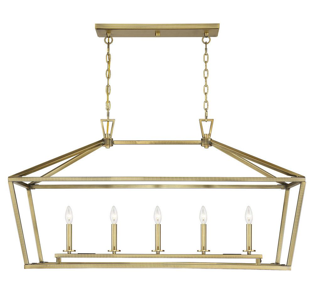 Product image for SAVOY 1-324-5-322 5LT LINEAR CHANDELIER WARM BRASS