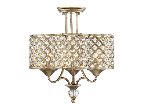 Regis 3 Light Semi Flush, Pyrite