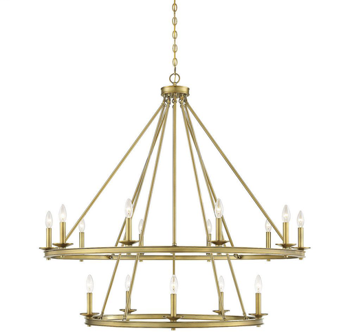 Middleton 15 Light Chandelier, Warm Brass