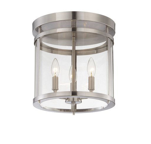 Penrose 3 Light Semi-Flush Mount, Satin Nickel