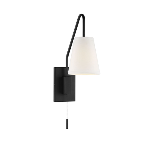 Product image for SAVOY 9-0900CP-1-89 MATTE BLACK ADJUSTABLE SHADED WALL SCONCE WITH OPTIONAL CORD AND PLUG