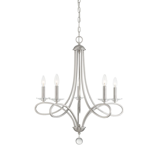 Product image for SAVOY M10028BN 5-LIGHT CHANDELIER IN BRUSHED NICKEL