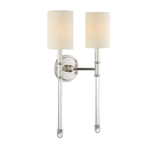 Product image for SAVOY 9-103-2-109 POLISHED NICKEL 2LT SCONCE