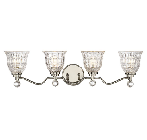 Product image for SAVOY 8-880-4-109 BIRONE 4-LIGHT BATHROOM VANITY LIGHT IN POLISHED NICKEL