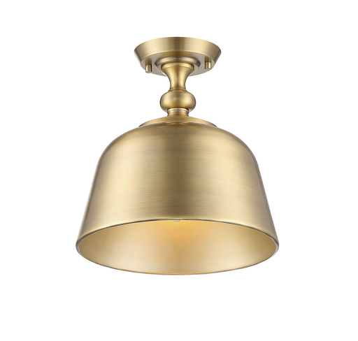 Product image for Berg 1 Light Semi-Flush Mount - Warm Brass
