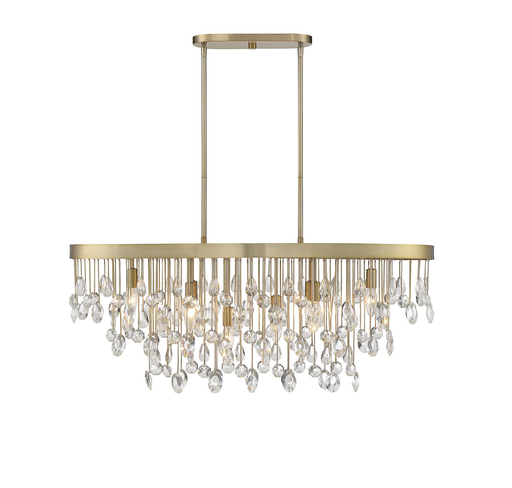 Product image for SAVOY 1-1847-8-127 8LT LINEAR CHANDELIER IN NOBLE BRASS - LIVORNO COLLECTION