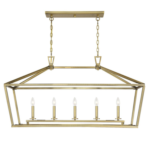 Product image for SAVOY 1-324-5-322 5LT LINEAR CHANDELIER WARM BRASS