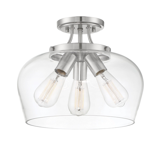Product image for Octave 3 Light Semi-Flush Mount - Satin Nickel