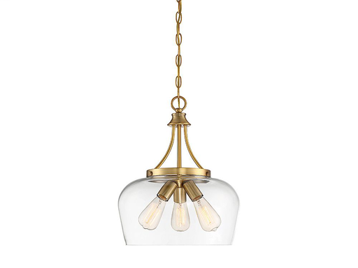 Product image for Octave 3 Light Pendant - Warm Brass