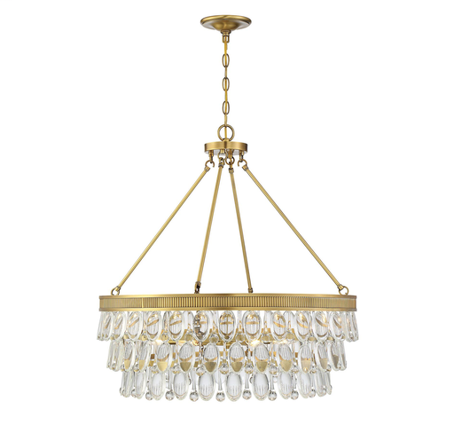 Product image for SAVOY 7-8701-6-322 WINDHAM 6LT PENDANT 28IN WARM BRS