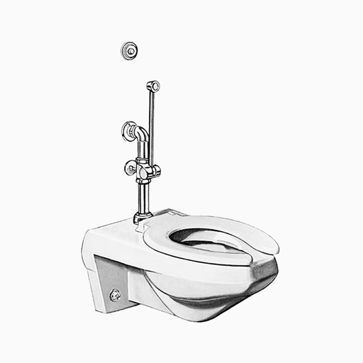 ROYAL BPW 1020-1.6 2-10 3/4 LDIM ES 24VRoyal® Manual Flushometer Exposed Water Closet, 1.6 GPF, Polished Chrome