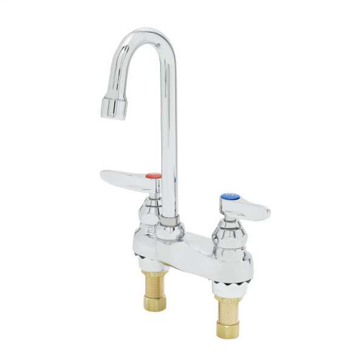 Lavatory Faucet, 4" Deck Mount, Swivel/Rigid Gooseneck, 2.2 GPM Aerator, 1/2" Male Shanks